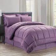 3 Pieces 8 Pieces Embossed Vine Comforter Set King Size In Plum - Comforters & Bed Sets