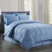 3 Pieces 8 Pieces Embossed Vine Comforter Set King Size In Slate Blue - Comforters & Bed Sets