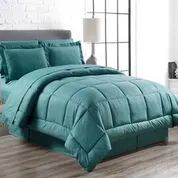 3 Pieces 8 Pieces Embossed Vine Comforter Set King Size In Teal - Comforters & Bed Sets