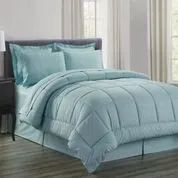 3 Pieces 8 Pieces Embossed Vine Comforter Set King Size In Turquoise - Comforters & Bed Sets