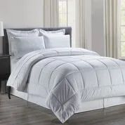 3 Pieces 8 Pieces Embossed Vine Comforter Set King Size In White - Comforters & Bed Sets