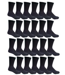 240 Wholesale Womens Black Crew Socks Size 9-11 Cotton Blend