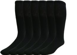 180 Wholesale Yacht & Smith Women's Cotton Tube Socks, Referee Style, Size 9-15 Solid Black 22inch