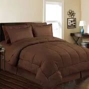 3 Pieces 8 Pieces Set Embossed In A Bag Queen Size In Chocolate - Comforters & Bed Sets