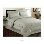 3 Pieces 8 Pieces Set Embossed In A Bag Queen Size In Grey - Comforters & Bed Sets