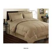 3 Pieces 8 Pieces Set Embossed In A Bag Queen Size In Mocha - Comforters & Bed Sets