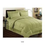3 Pieces 8 Pieces Set Embossed In A Bag Queen Size In Sage - Comforters & Bed Sets
