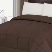 6 Pieces 1 Piece Solid Comforter Twin Size In Chocolate - Blankets & Bedding