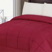 6 Pieces 1 Piece Solid Comforter Twin Size In Burgandy - Blankets & Bedding