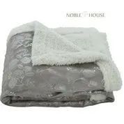 12 Wholesale Silver Flower Microplush Throw Size In Grey