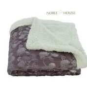 12 Wholesale Silver Flower Microplush Throw Size In Purple