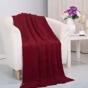 6 Pieces Pietra Acrylic Throws In Red - Fleece & Sherpa Blankets