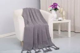 6 Pieces Camilla Acrylic Throws In Grey - Fleece & Sherpa Blankets