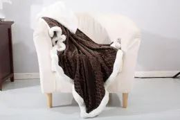 24 Pieces Mermaid Sherpa Throw In Chocolate - Fleece & Sherpa Blankets