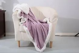 24 Pieces Mermaid Sherpa Throw In Lavender - Fleece & Sherpa Blankets