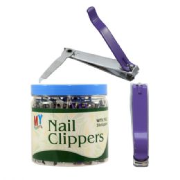 72 Bulk Colored Toe Nail Clipper Bucket Pdq (36 Clippers)