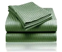 12 Wholesale Embossed Stripe Sheet Set Twin Size In Dark Green