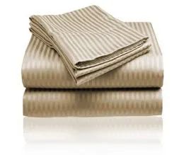12 Wholesale Embossed Stripe Sheet Set Full Size In Taupe