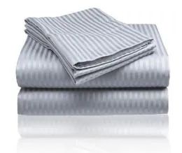 12 Wholesale Embossed Stripe Sheet Set Queen Size In Grey