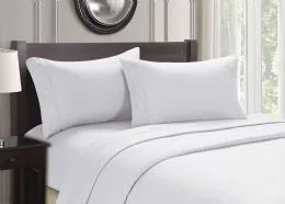 12 Wholesale Embroidery Cozy Home Sheet Set Queen Size In White