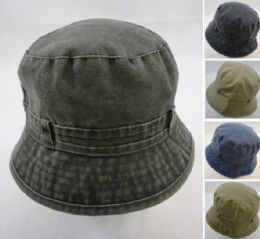 24 Wholesale Washed Denim Bucket Hat