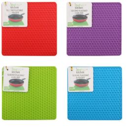 24 Wholesale Silicone Placemat & Holder Square