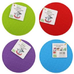 24 Wholesale Silicone Placemat & Holder Round