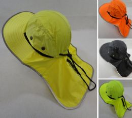 12 Wholesale Legionnaires Hat Solid Color With Mesh Sides Neon/black