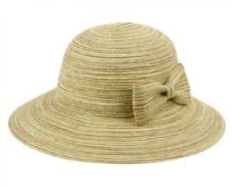 12 Wholesale Poly Braid Bucket Sun Hats With Ribbon In Mix Green