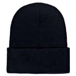 36 Pieces Yacht & Smith Unisex Winter Warm Beanie Hats In Solid Black - Winter Beanie Hats