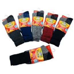 36 Pairs Men's Thermal Crew Socks 10-13 [assorted] - Mens Thermal Sock
