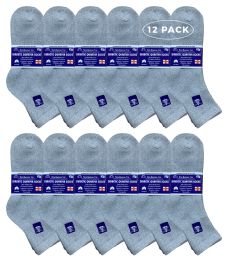 12 of Yacht & Smith Men's Loose Fit NoN-Binding Soft Cotton Diabetic Quarter Ankle Socks,size 10-13 Gray