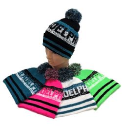 48 Pieces Philadelphia Pom Pom Knit Hat - Winter Beanie Hats