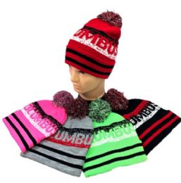 48 Pieces Columbus Pom Pom Knit Hat - Winter Beanie Hats