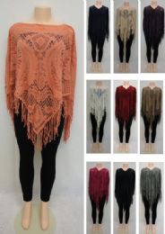 24 Wholesale Knitted Shawl With Fringe