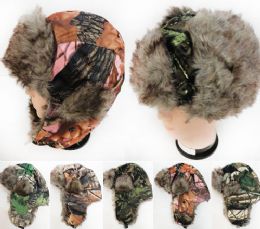 36 Pieces Unitsex Faux Fur Lined Bomber Tree Camo Winter Hat - Fashion Winter Hats