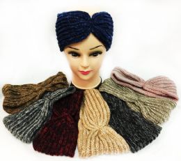 12 Bulk Knitted Multicolored Simple Design Headbands