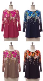 24 Pieces Women's Floral Print Top - Womens Fashion Tops