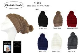 60 Pieces Crochet Slouch Pom Pom Winter Beanie - Fashion Winter Hats