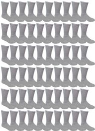 Yacht & Smith Men's Cotton Crew Socks Gray Size 10-13