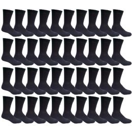 240 of Yacht & Smith Kid's Cotton Terry Cushioned Athletic Black Crew Socks