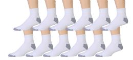 12 Pairs Value Pack Of Wholesale Sock Deals Mens Ankle Socks, White / Gray 10-13 - Mens Ankle Sock