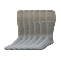 6 Pairs Yacht & Smith Women's Cotton Tube Socks, Referee Style, Size 9-15 Solid Gray - Womens Crew Sock