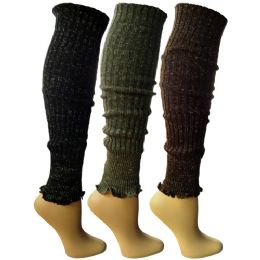 3 Pairs 3 Pairs Of Womens Leg Warmers, Warm Winter Soft Acrylic Assorted Colors By Wsd (assorted c) - Womens Leg Warmers
