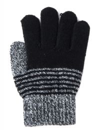 72 Wholesale Kids Winter Striped Gloves