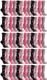 12 Units of Yacht & Smith Womens Breast Cancer Awareness Pink Ribbon Crew Socks Size 9-11 - Breast Cancer Awareness Socks