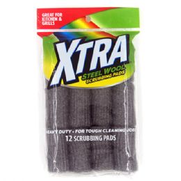 48 Pieces 12 Pack Xtra Steel Wool Pads - Scouring Pads & Sponges