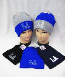 36 Wholesale "los Angeles" Two Tone Beanie Hat