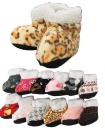 60 Wholesale Girls Printed Slipper Boots