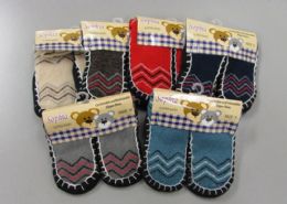 126 Units of Girls Tribal Printed Slipper Socks With Rubber Sole - Girls Slippers